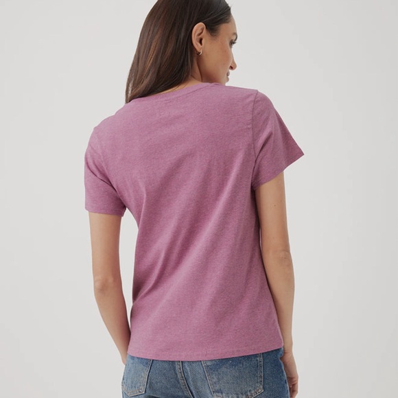 NWT Pact 100% Organic Cotton Rosebud Heather V Neck Softspun Tee Shirt - Picture 4 of 5